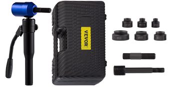 VEVOR Hydraulic Knockout Punch Set, 98KN(10 T) Knockout Hole Punch Driver Kit, 6 Dies Ranging from 1/2 to 2 inch, for Punching Hole on the Switchboard, Steel Plate, Electrical Cabinet 