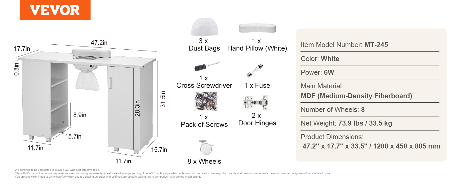 Manicure Table,Nail Table,with Electric Dust Collector