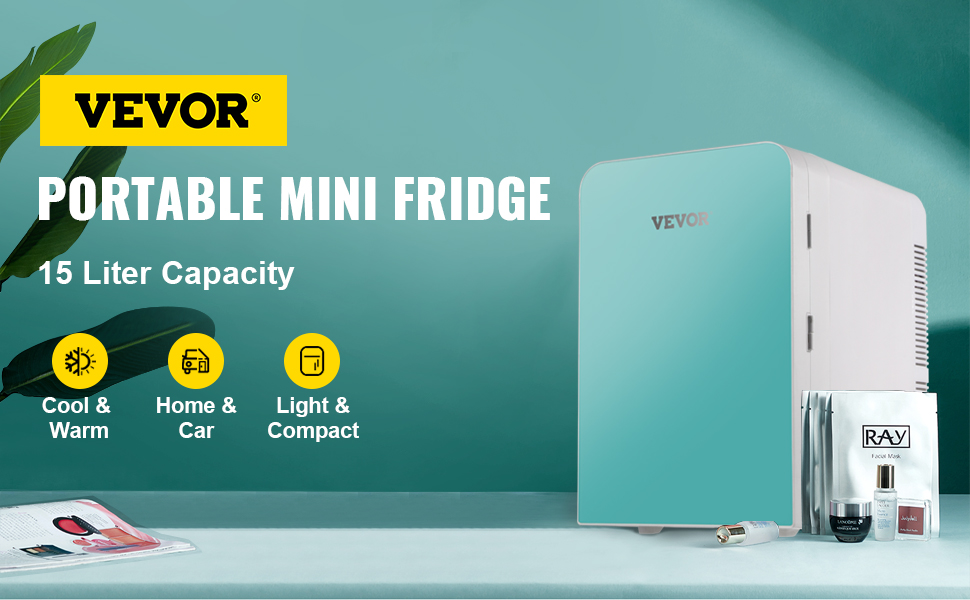 Mini Fridge, 10 Liter Portable Cooler Warmer, Skincare Fridge Black,  Compact Refrigerator, Lightweight Beauty Fridge, for