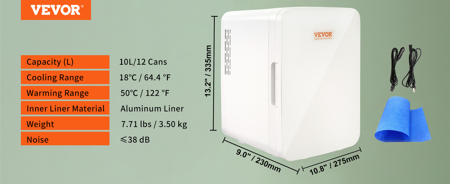 Title 7, VEVOR 10L Portable Mini Refrigerator Electric S...