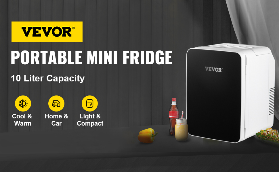 VEVOR Mini Fridge for Bedroom, 20L Skincare Fridge with Touch Screen Temper Control, Outage Memory Small Beverage Refrigerator
