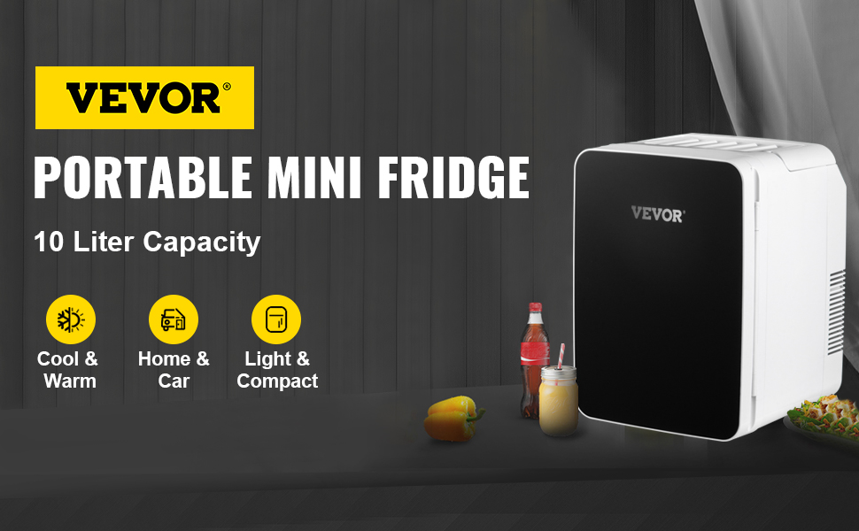  VEVOR Mini Fridge for Bedroom, 10 Liter/12 Can