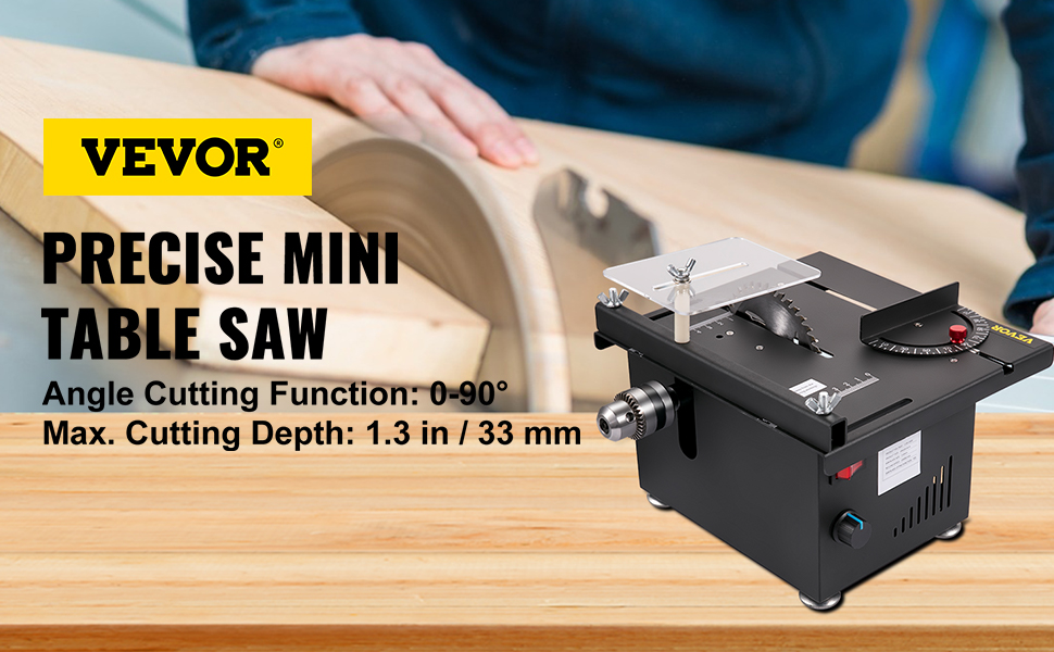 VEVOR VEVOR Mini Table Saw, 150W Power 10000RPM Motor Speed,0-90 Angle Cutting  Portable DIY Machine with Stepless Speed Regulation, 1.3in Cutting Depth  Small Multifunctional Saws for Crafts, Woodworking VEVOR EU