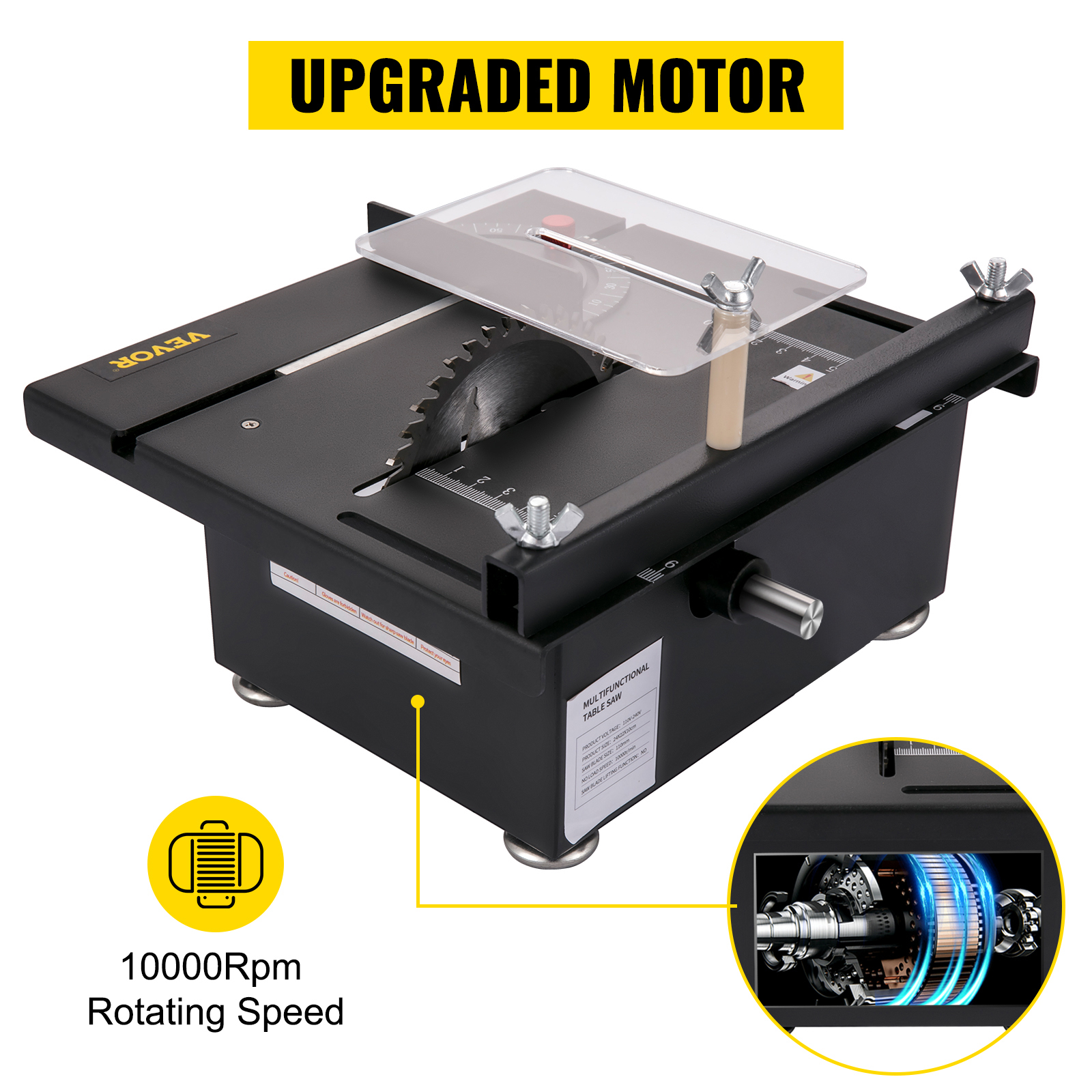 VEVOR VEVOR Mini Table Saw, 96W Hobby Table Saw for Woodworking, 0-90 Angle  Cutting Portable DIY Saw, 7-Level Speed Adjustable Multifunctional Table  Saws, 1.57in Cutting Depth Mini Precision Table Saw VEVOR EU