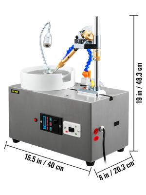 VEVOR Gem Faceting Machine 180W Jade Grinding Polishing Machine 3000RPM  Rock Polisher Jewel Angle Polisher with Faceted Manipulator Led Light and  Water Pump Flat Grinder for Jewelry Polisher(110V)