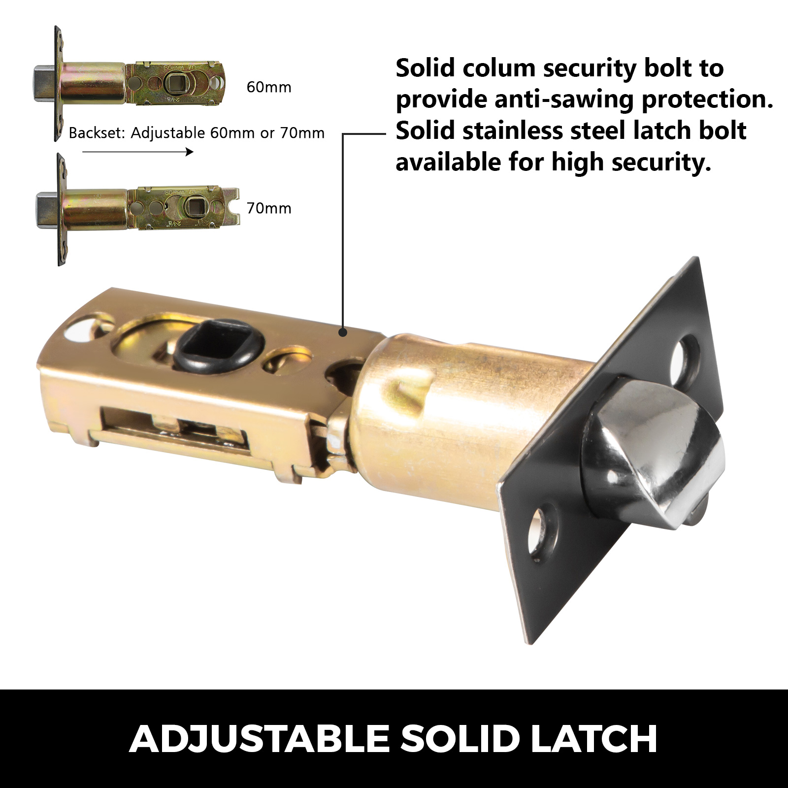 VEVOR Privacy Square Lever 3 Pack Square Door Handles Bathroom Metal