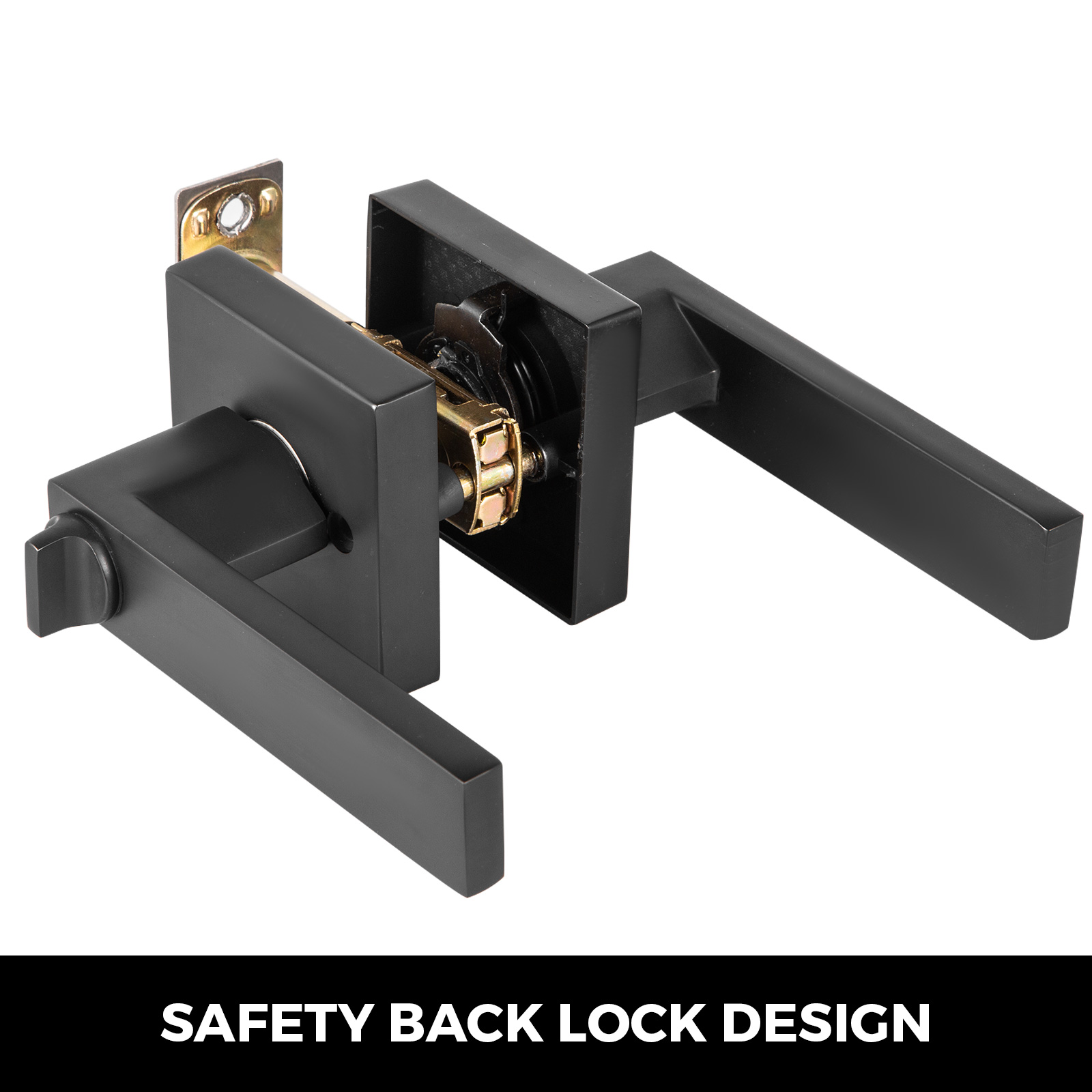 VEVOR Door Handles Black Dummy Levers 5 Pack Privacy Lever Handle Lock