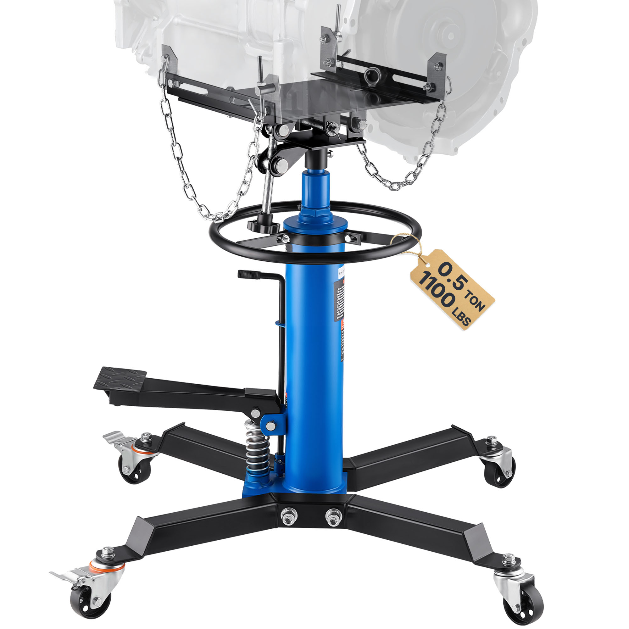 450 Lbs Capacity Low Profile Transmission Jack – Manual Hydraulic Lift, Universal Fit ATV/Vehicle
