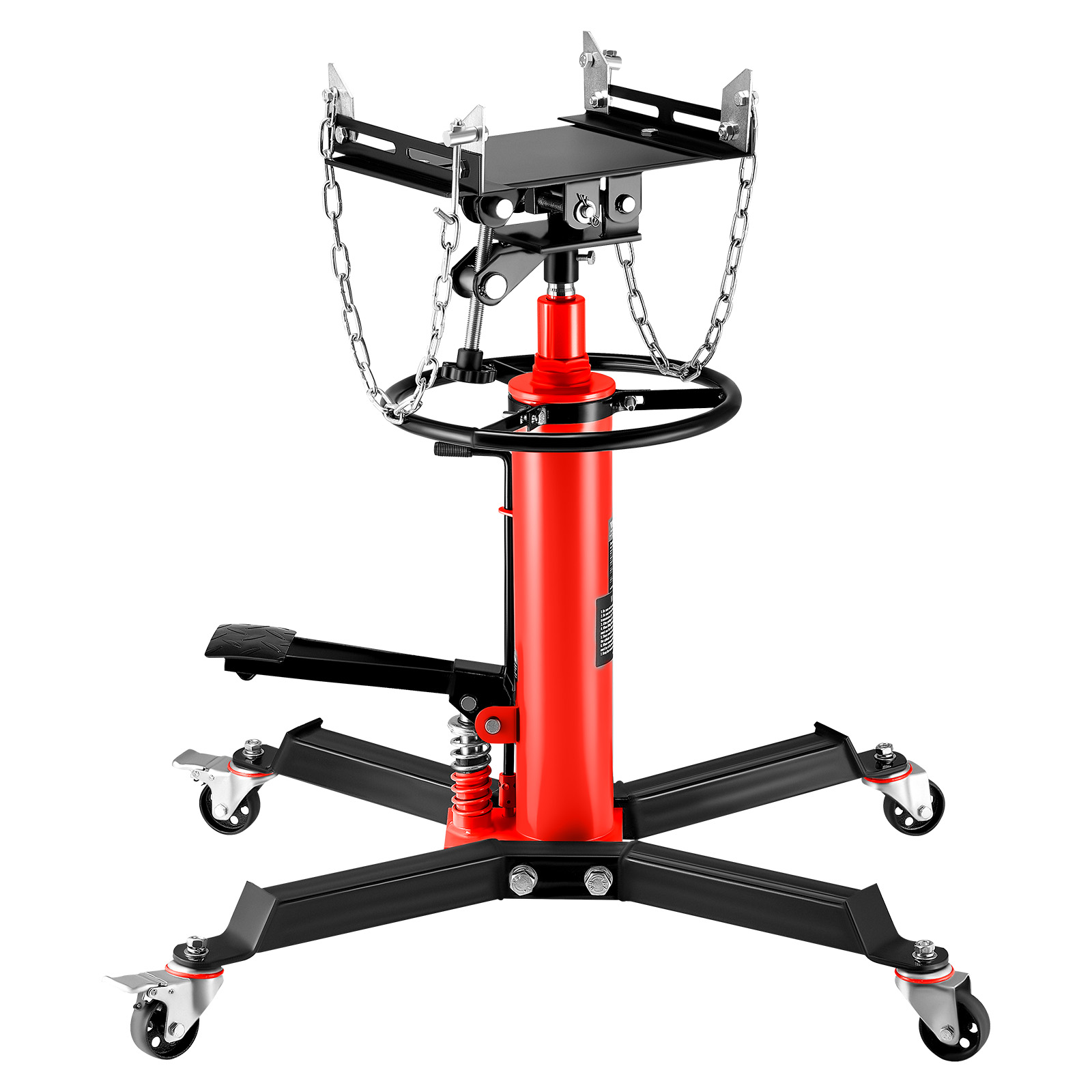 VEVOR 1100 Lbs. Red Transmission Jack 2-Stage Stand Hydraulic Floor Jack 67 In. W/ Foot Pedal 360-Degree Wheel For Garage/Shop MSDGYYCDQJ05T8KJXV0 - The Home Depot - Foto 7