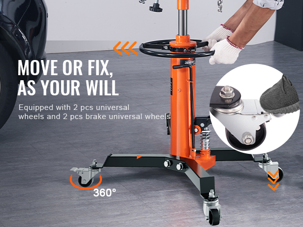 Vevor 1322 Lbs 2 Stage Hydraulic Transmission Jack With360°swivel Wheel