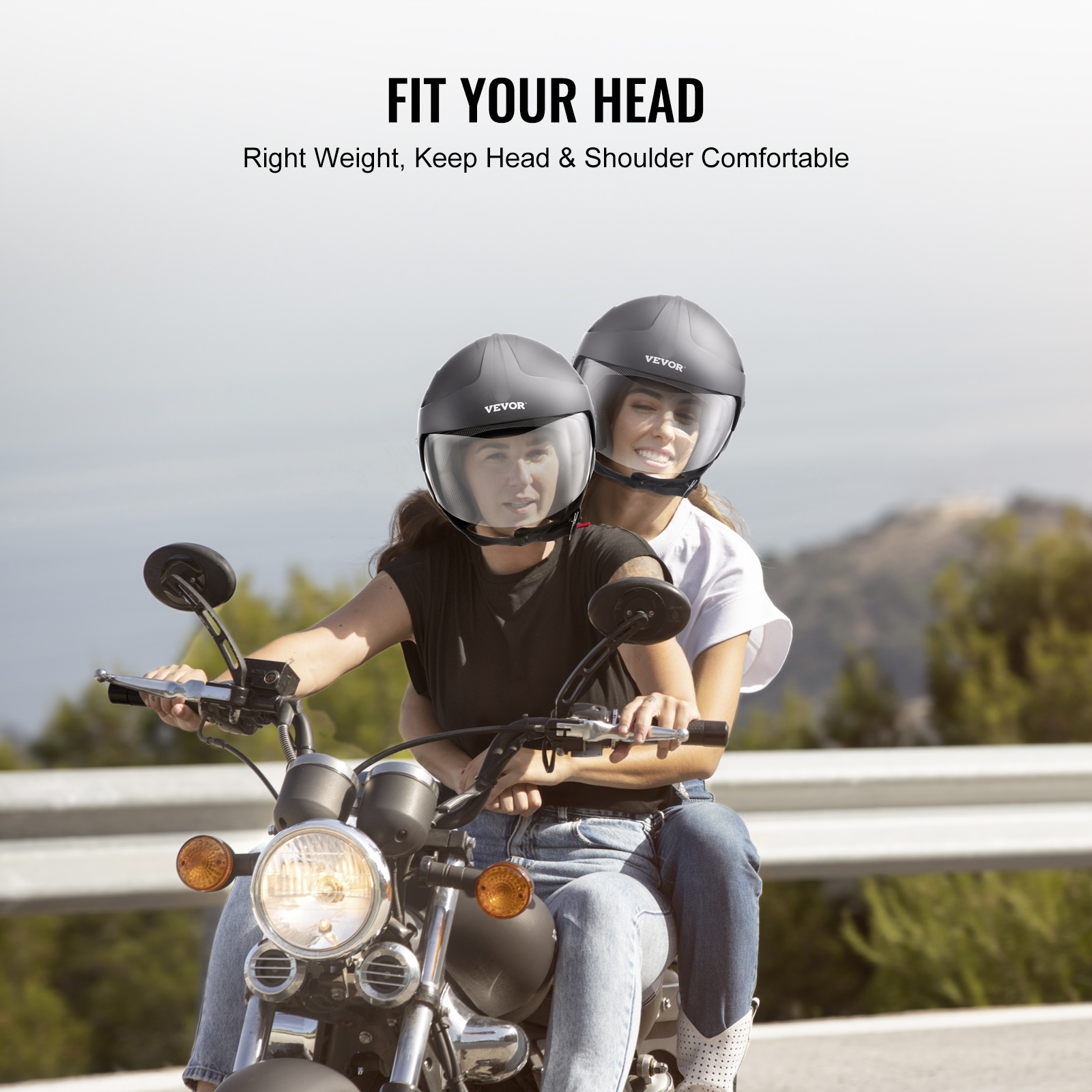 VEVOR Motorcycle Full Face Modular 3/4 Helmets for Mini-bike Scooter DOT Unisex - Picture 33 of 110