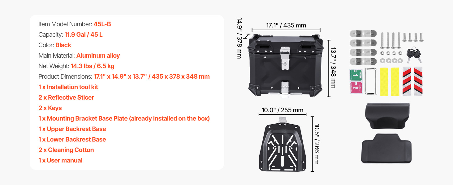 Motorcycle Top Case A100 1.11w