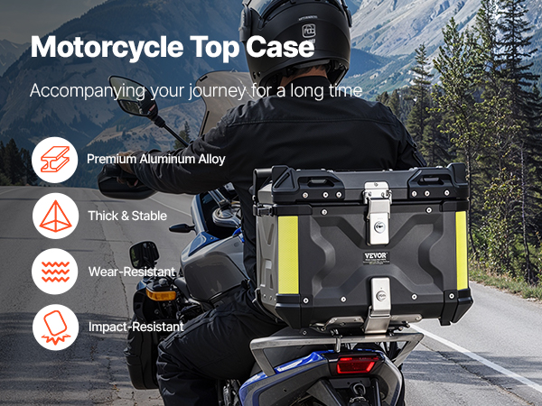 55L Motorcycle Luggage Tail Box Scooter Trunk Storage Top Case
