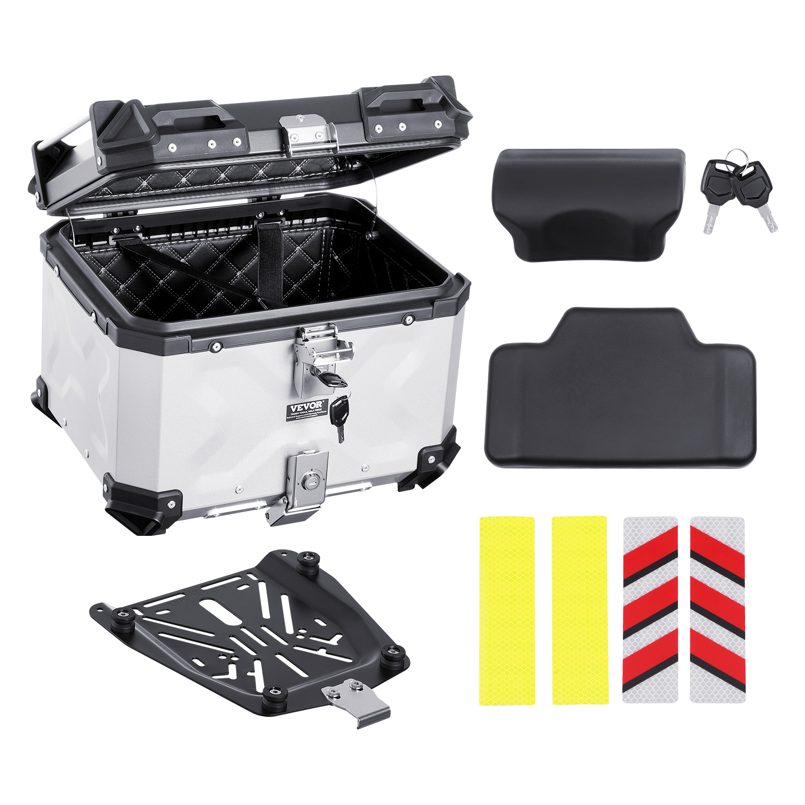 45L/55L/65L Aluminum Motorcycle Trunk Top Case Rear Tour Luggage Storage Boxes