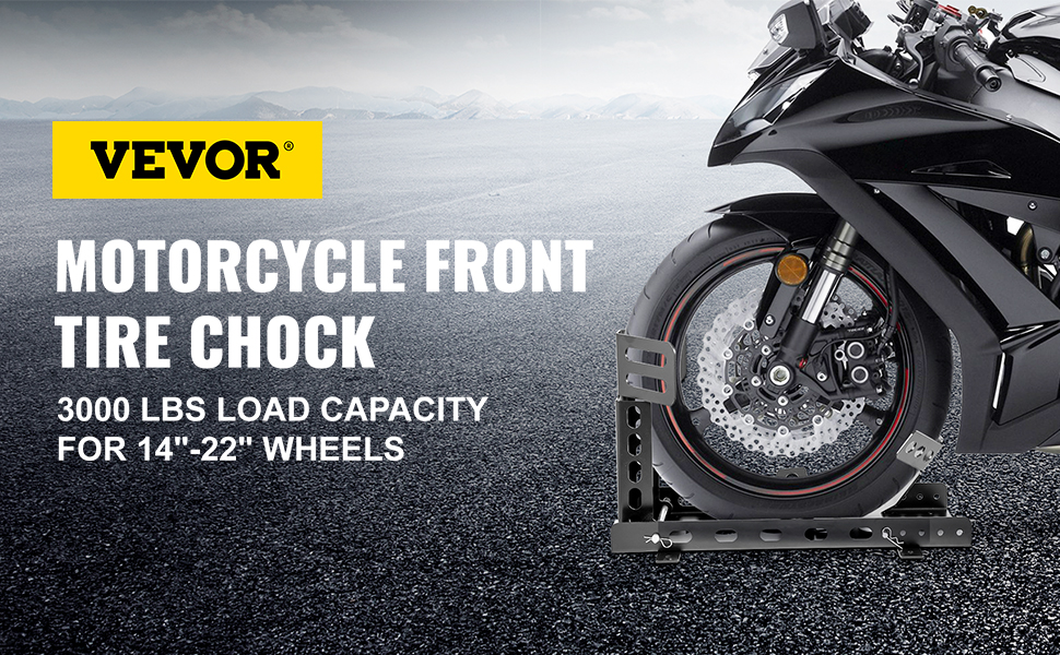 Calzo para llanta delantera de motocicleta VEVOR, soporte para rueda  resistente de 1200 lbs, calzo delantero