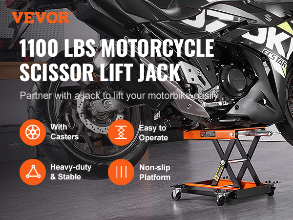  Cric Moto Hydraulique 500kg Plate-Forme élévatrice 90mm - 500mm pour  Motos Cric de Levage