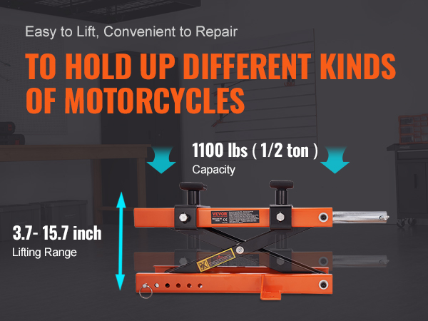 Table hydraulique de levage de moto, berceau de pneu - rampe MOTO-LIFT-1100  - Capacité de 1100 lb
