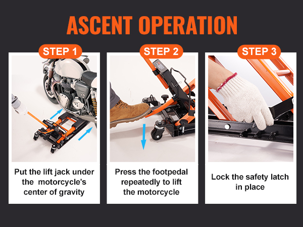350 Lbs Heavy Duty Hydraulic Motorcycle Lift Jack Table Foot Operated ATV Dirt Bike Scissor Stand With 4 Wheels Black