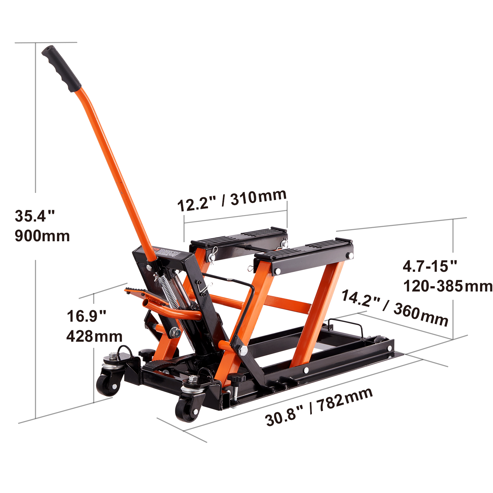 VEVOR Hydraulic Motorcycle Lift Jack, 0.7 ton Capacity ATV Scissor Lift