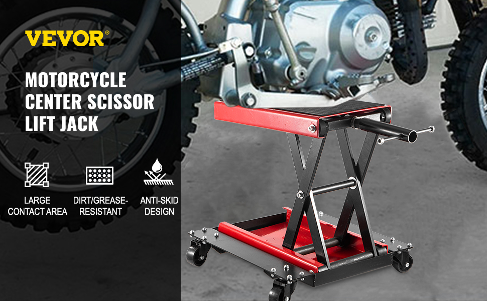 Mophorn Sollevatore Per Moto, Martinetto A Forbice Centrale Da 500 Kg Con Sella E Perno Di Sicurezza Supporto Di Sollevamento In Acciaio Per Moto Da Strada Cruiser E Turismo 88178039 - Foto 7