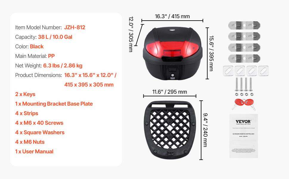 Motorcycle Top Case Reflective Plates