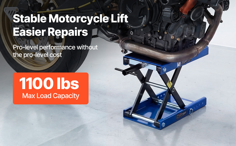 VEVOR Motorcycle Lift Motorcycle Scissor Jack Lift 1100lbs Wide
