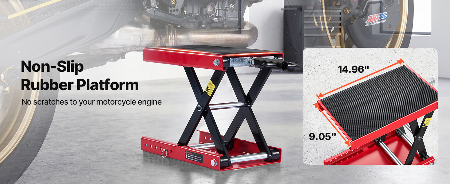 Uimoso Motorcycle Scissor Jack Lift 1100 lbs Capacity with Wide