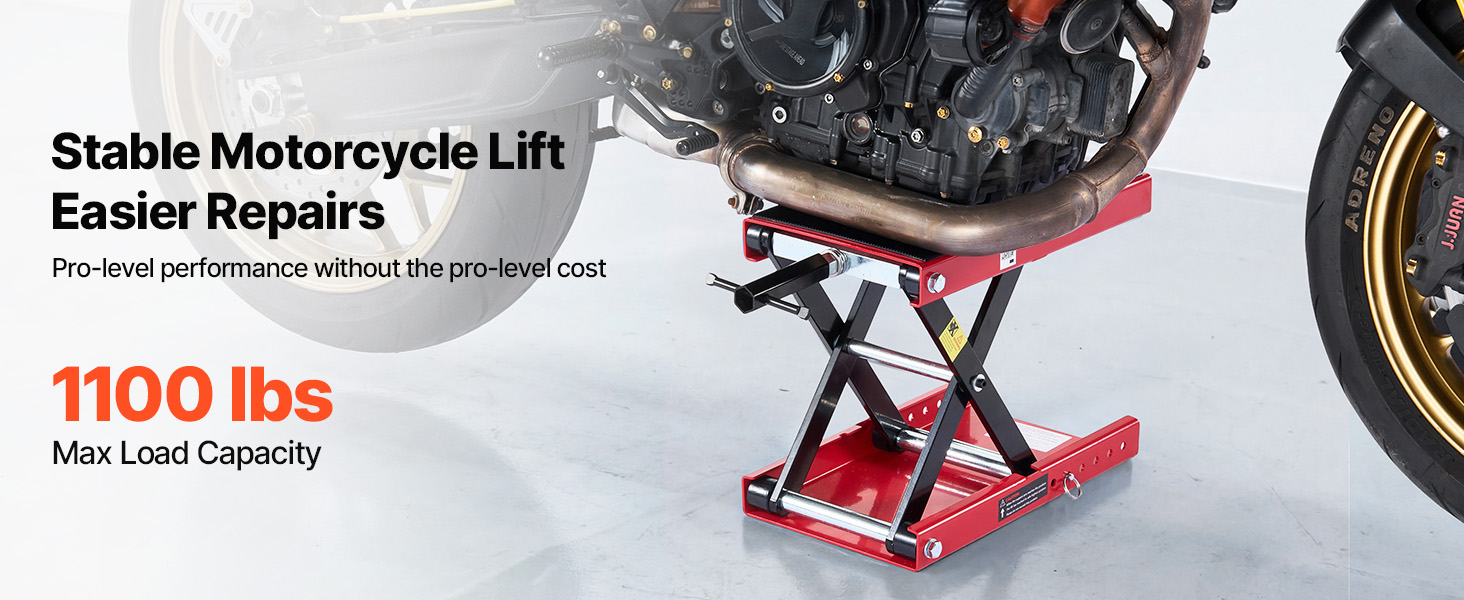 Uimoso Motorcycle Scissor Jack Lift 1100 lbs Capacity with Wide