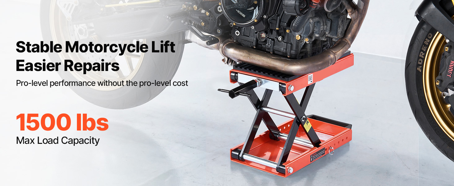 Uimoso Motorcycle Scissor Jack Lift with 1500lbs Capacity and Wide