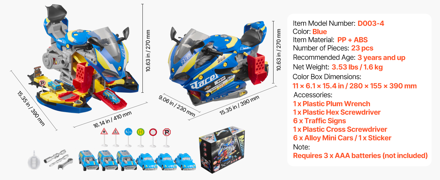 blue motorcycle engine toy