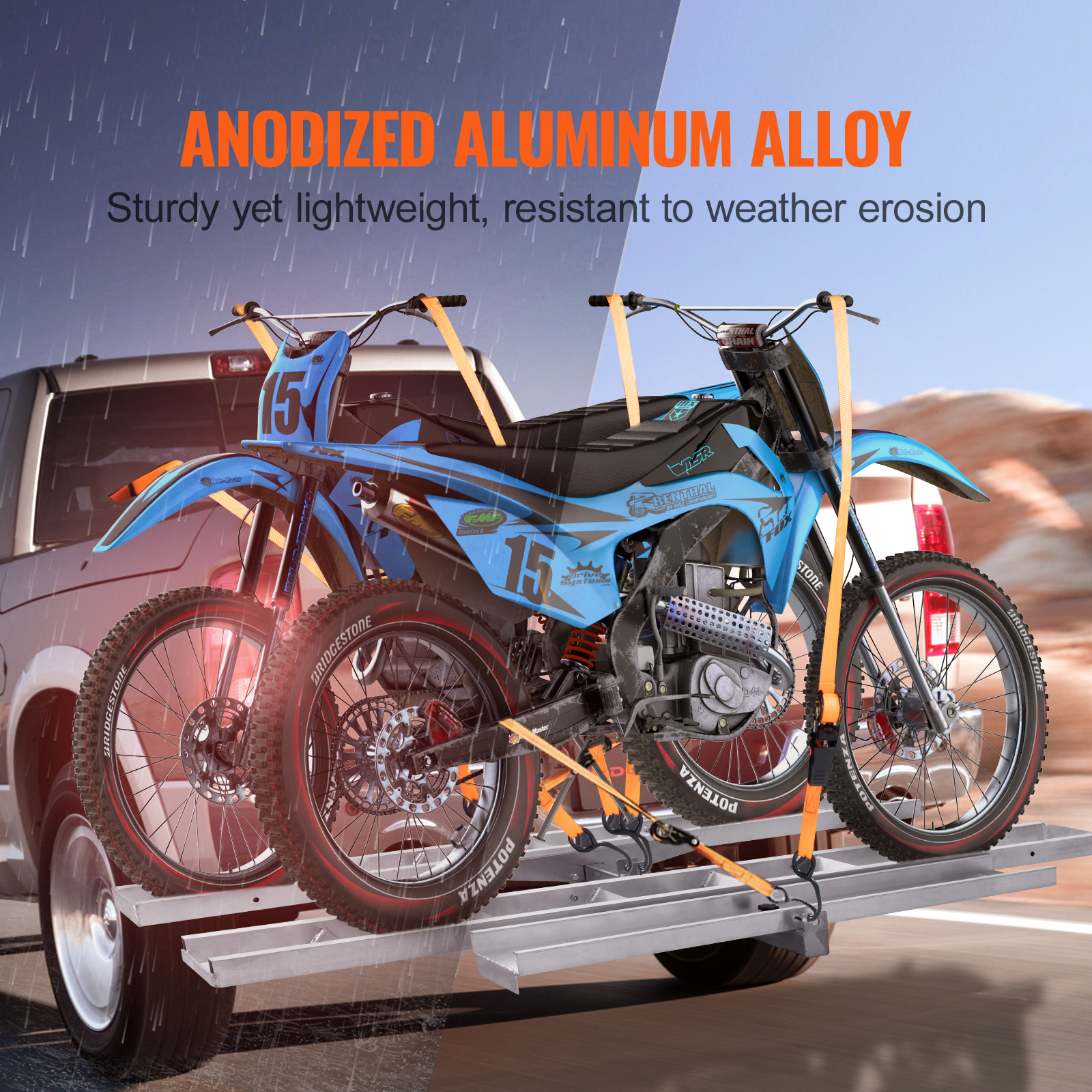 Motorcycle Carrier Scooter Dirt Bike Hitch Mount 600LBS Rack Ramp Hauler