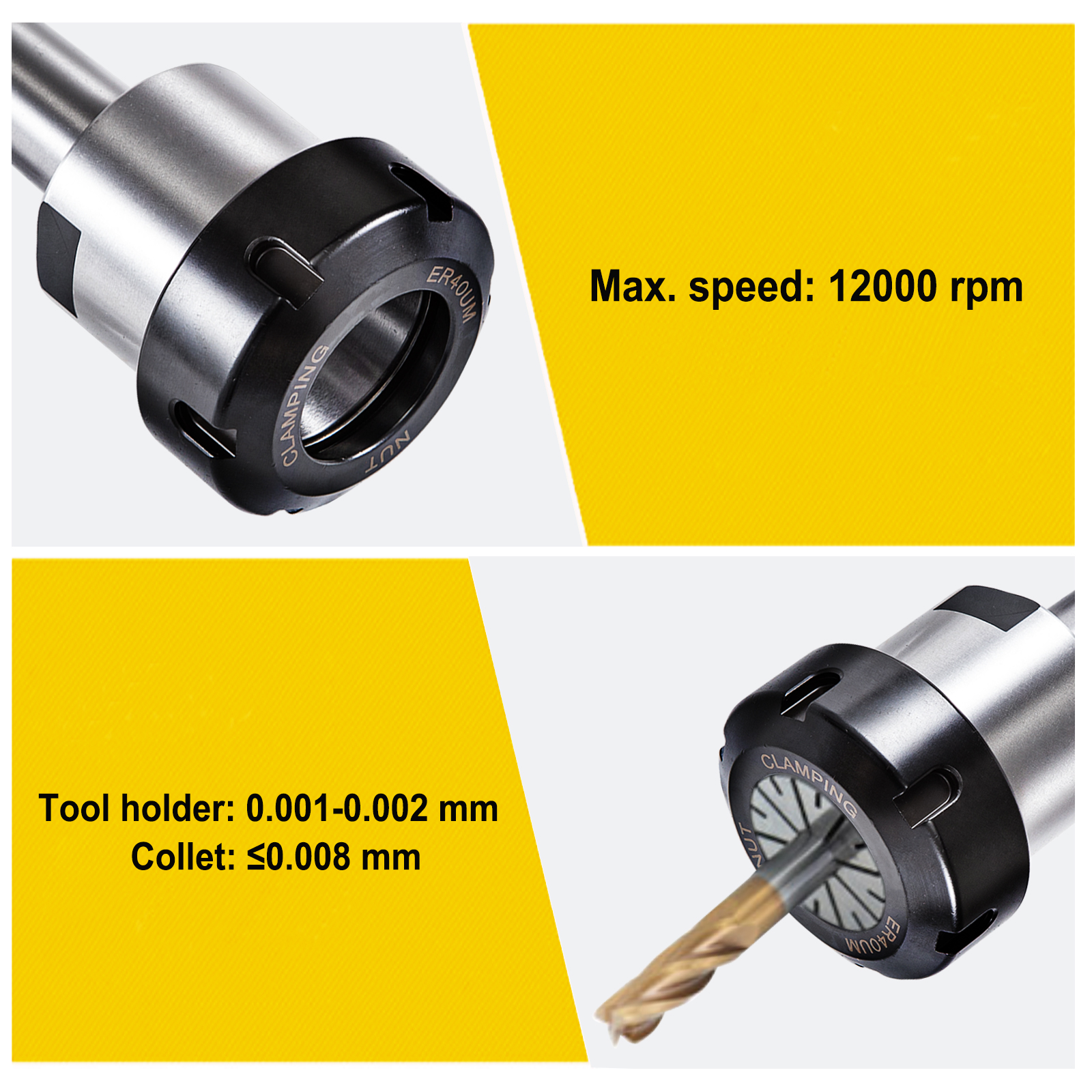 VEVOR Vevor Collet Set Mt3 Collet Chuck 1 Shank 23 Collets 325 Mm With