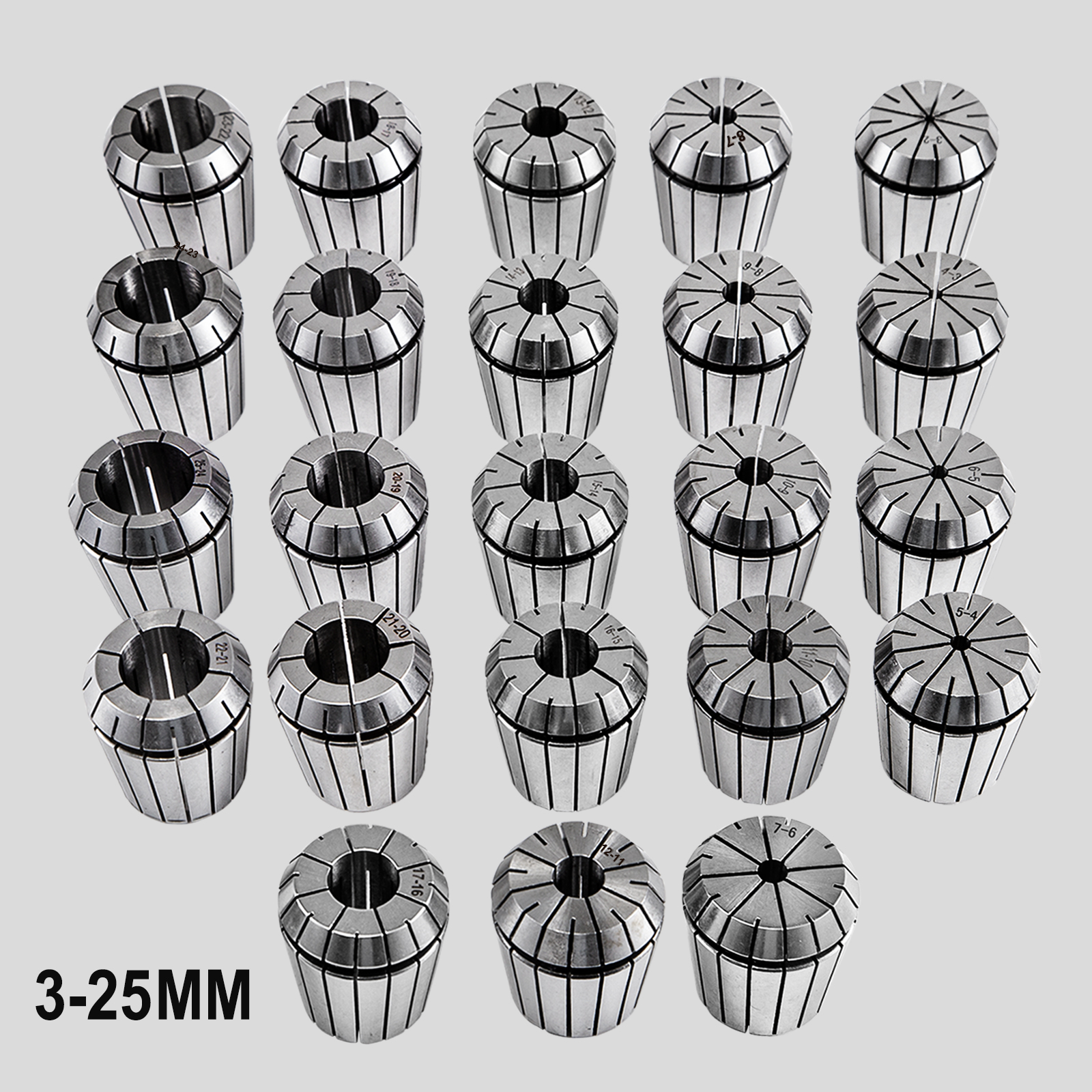 VEVOR Vevor Collet Set Mt3 Collet Chuck 1 Shank 23 Collets 325 Mm With