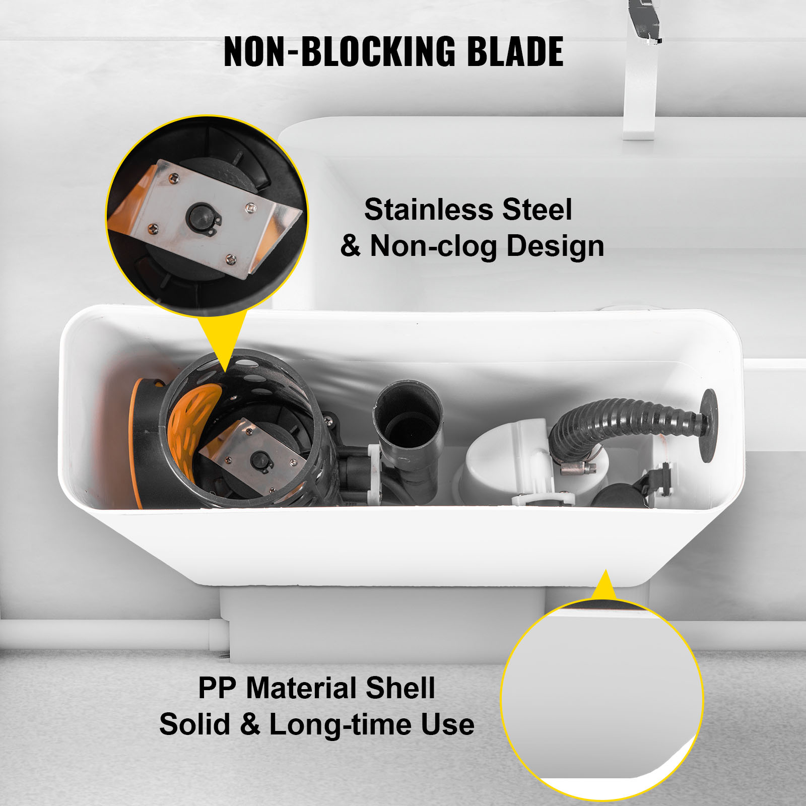 VEVOR 400W Sewerage Macerator Pump for Basement, Kitchen, Sink, Shower