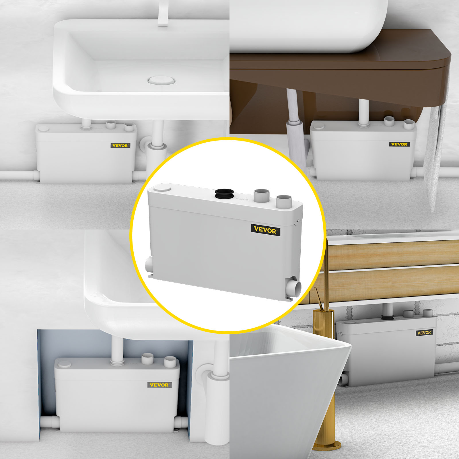 VEVOR 400W Sewerage Macerator Pump for Basement, Kitchen, Sink, Shower