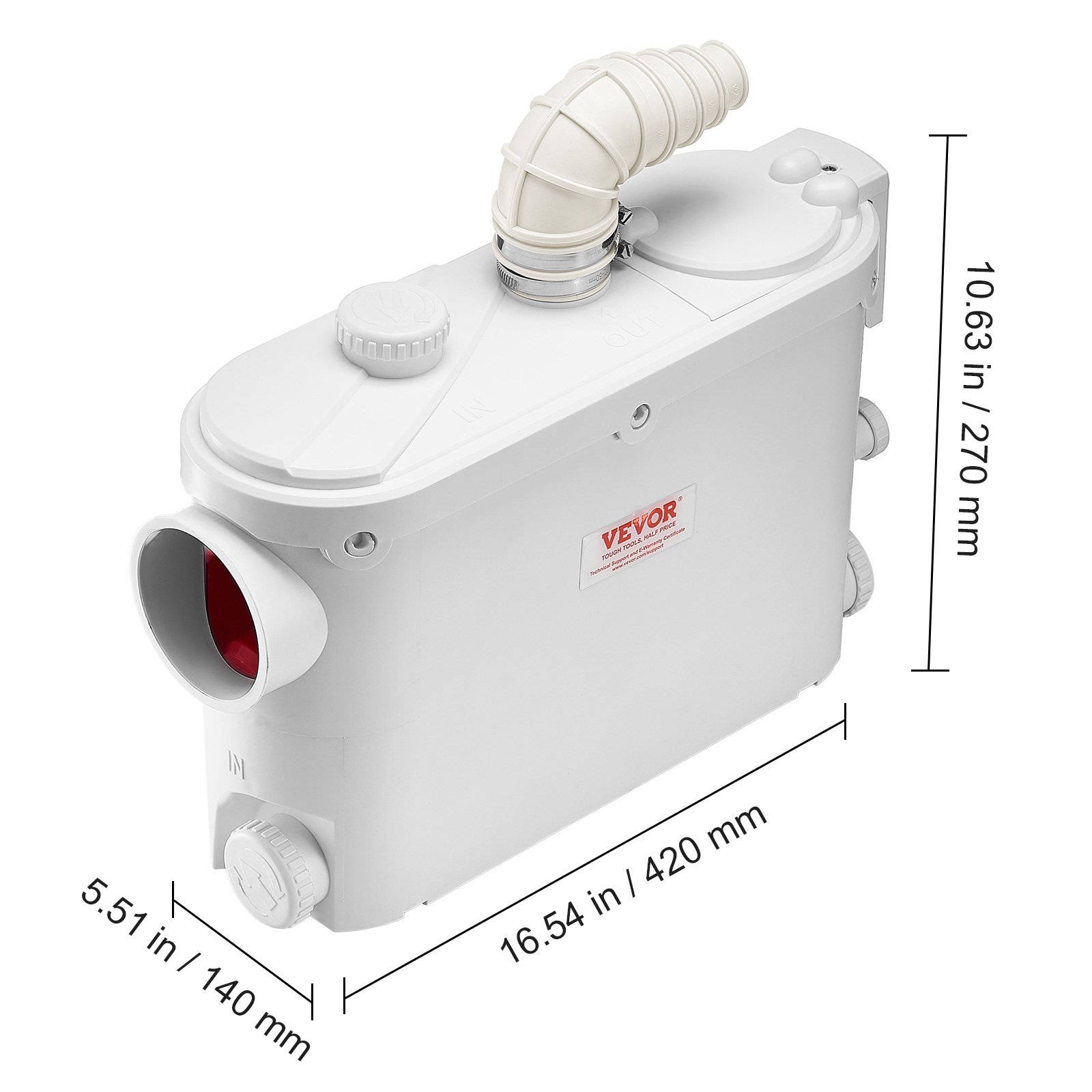 VEVOR VEVOR Pompa Trituratore Per Scarico Bagno Pompa Maceratrice Sanitaria 700W Prevalenza Max - Foto 10