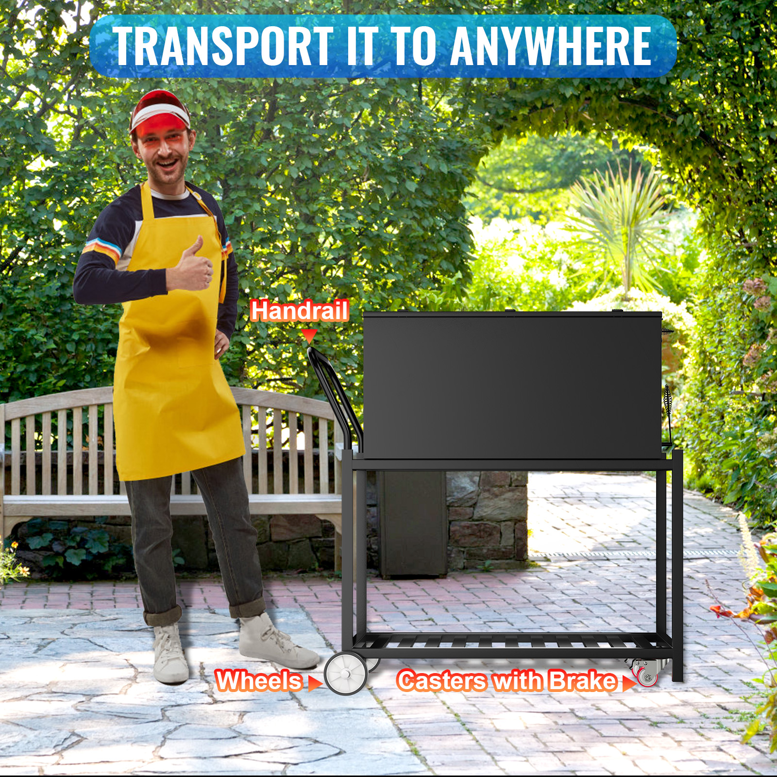 VEVOR 40" Charcoal Grill W/ Adjustable Charcoal Grate and Heavy Duty