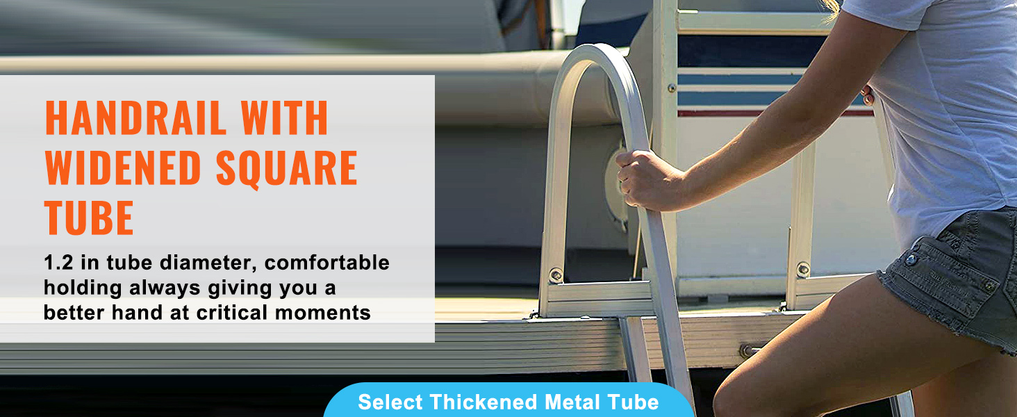 потовщений алюмінієвий сплав 6063 з матеріалом товщиною 2 мм, стійкий до корозії, зносостійкий і стійкий до деформації похилі сходи VEVOR.