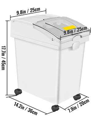 ingredient storage bin,white,PP material