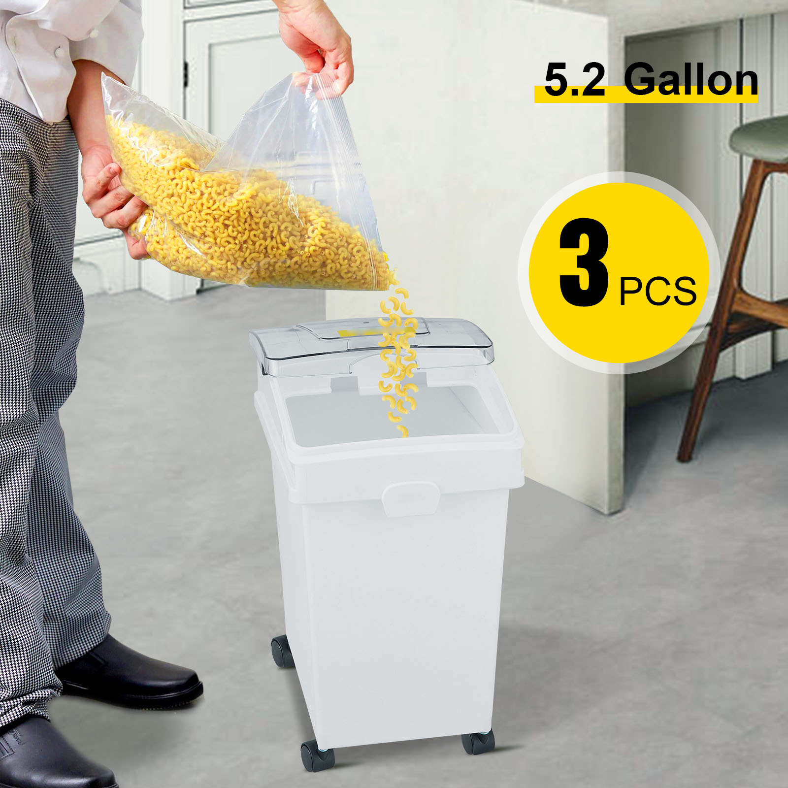 ingredient storage bin,white,PP material
