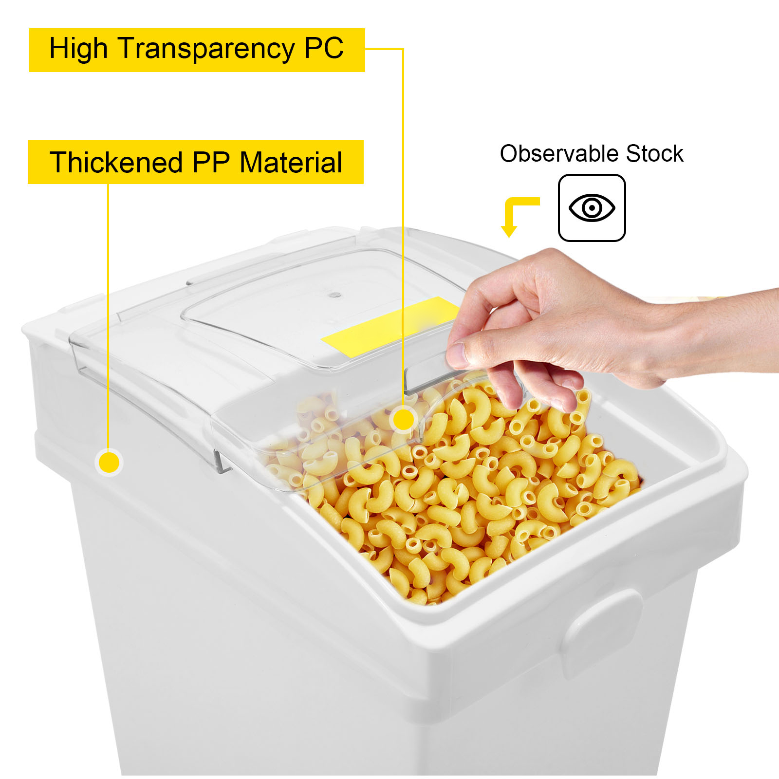 ingredient storage bin,white,PP material