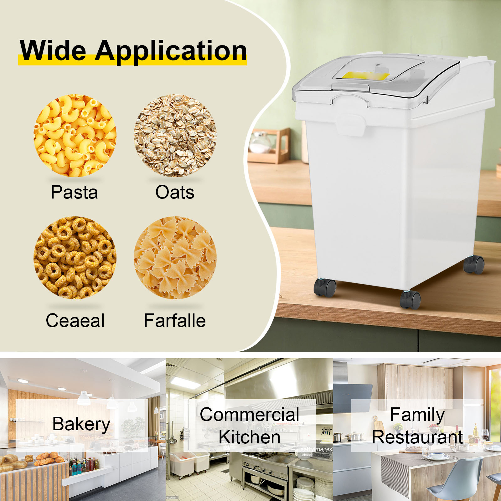 ingredient storage bin,white,PP material