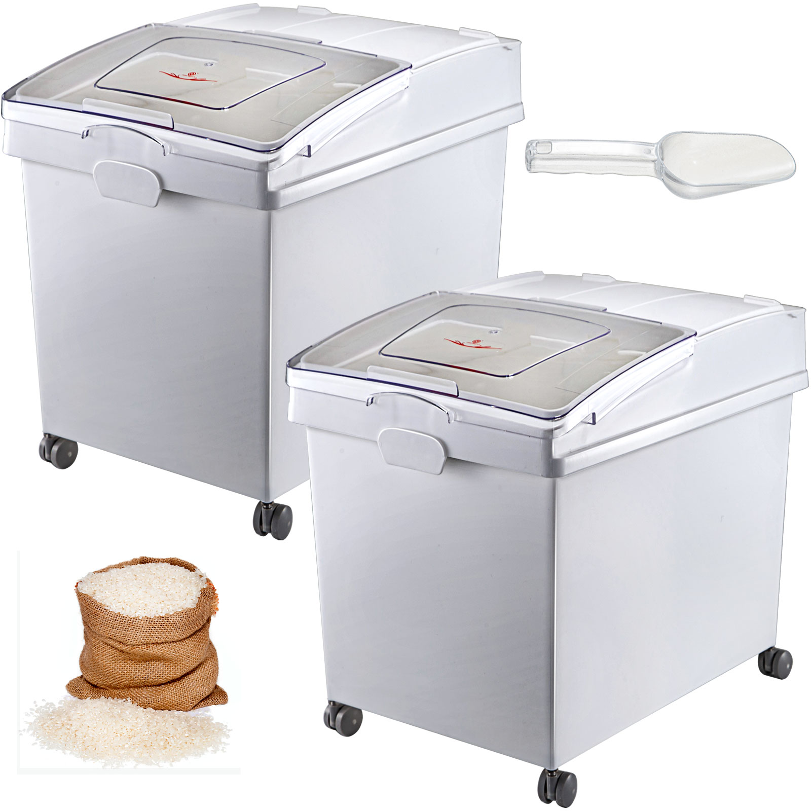 Zutatenbehälter mit Deckel Vorratsbehälter Küche Lagerbehälter Mehlwagen 102 l 