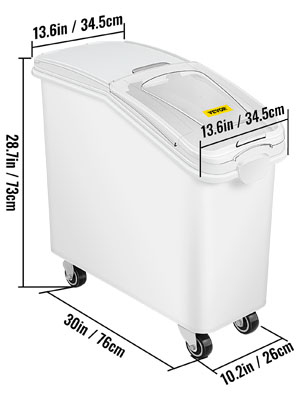 commercial ingredient bin, with wheel, pp material