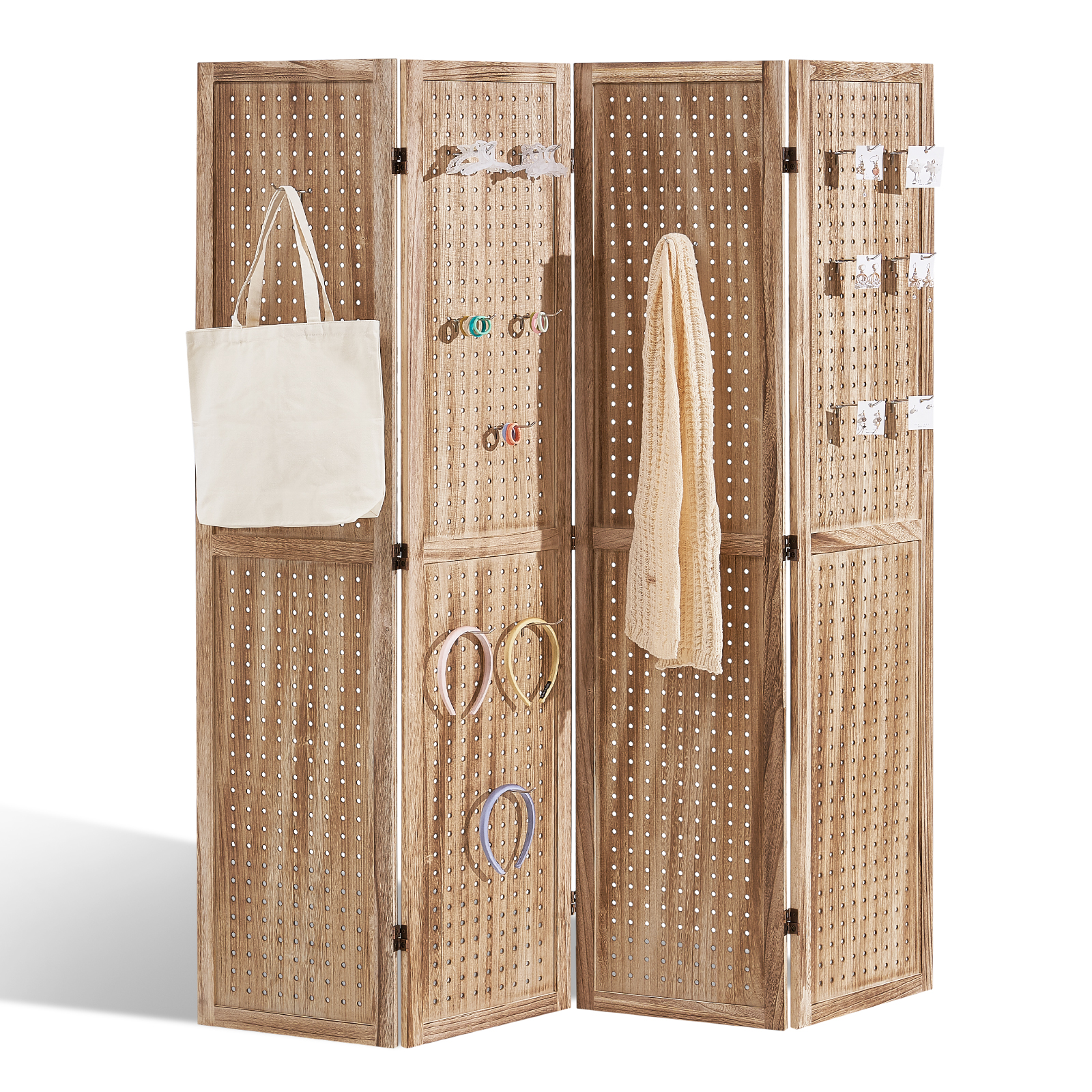 Wood Room Divider Wooden Screen 4/6/8 Panel for Room Separation Home Office - Picture 27 of 110