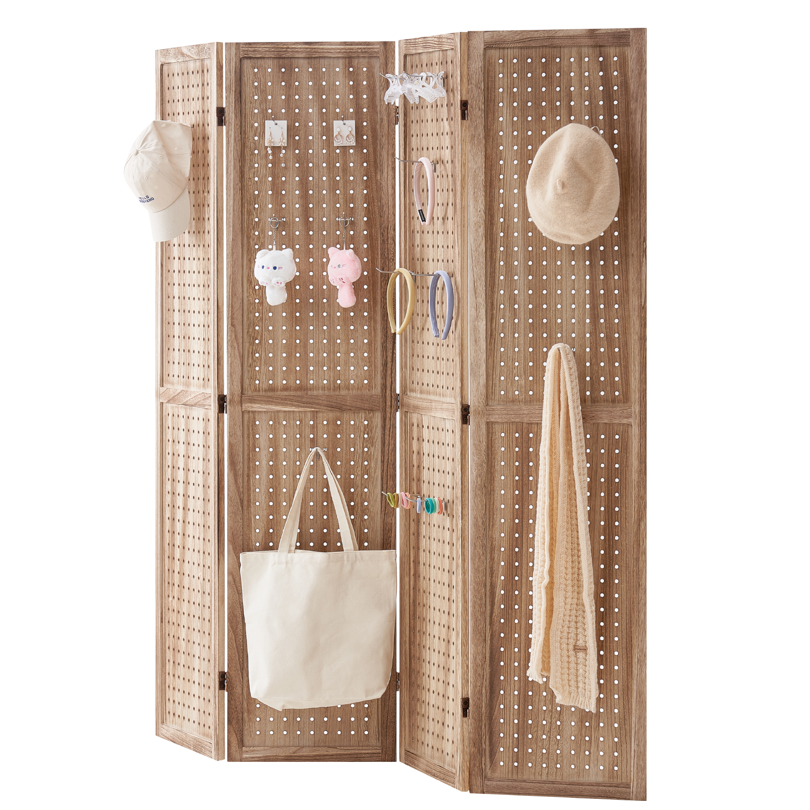 Wood Room Divider Wooden Screen 4/6/8 Panel for Room Separation Home Office - Picture 36 of 110