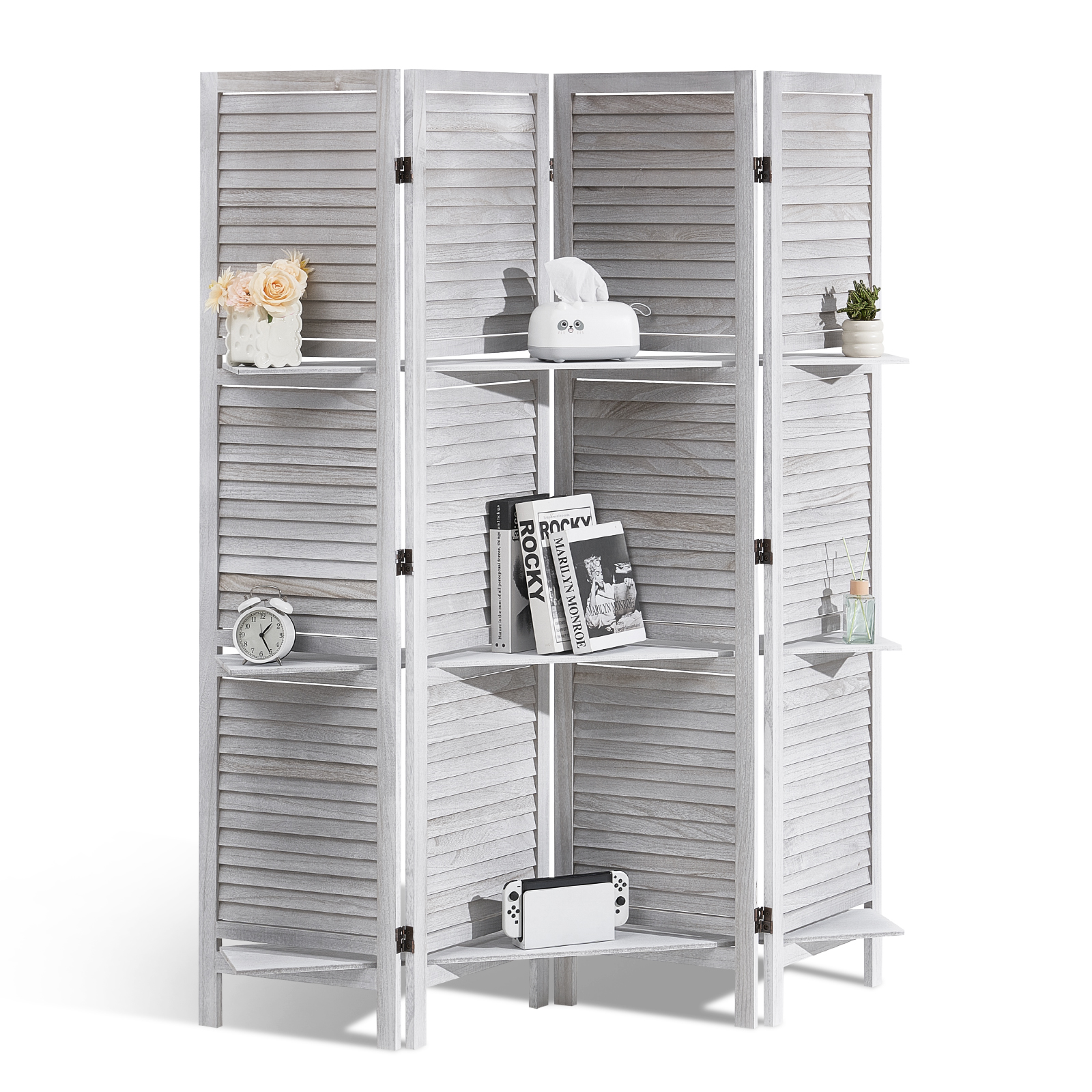 Wood Room Divider Wooden Screen 4/6/8 Panel for Room Separation Home Office - Picture 51 of 110