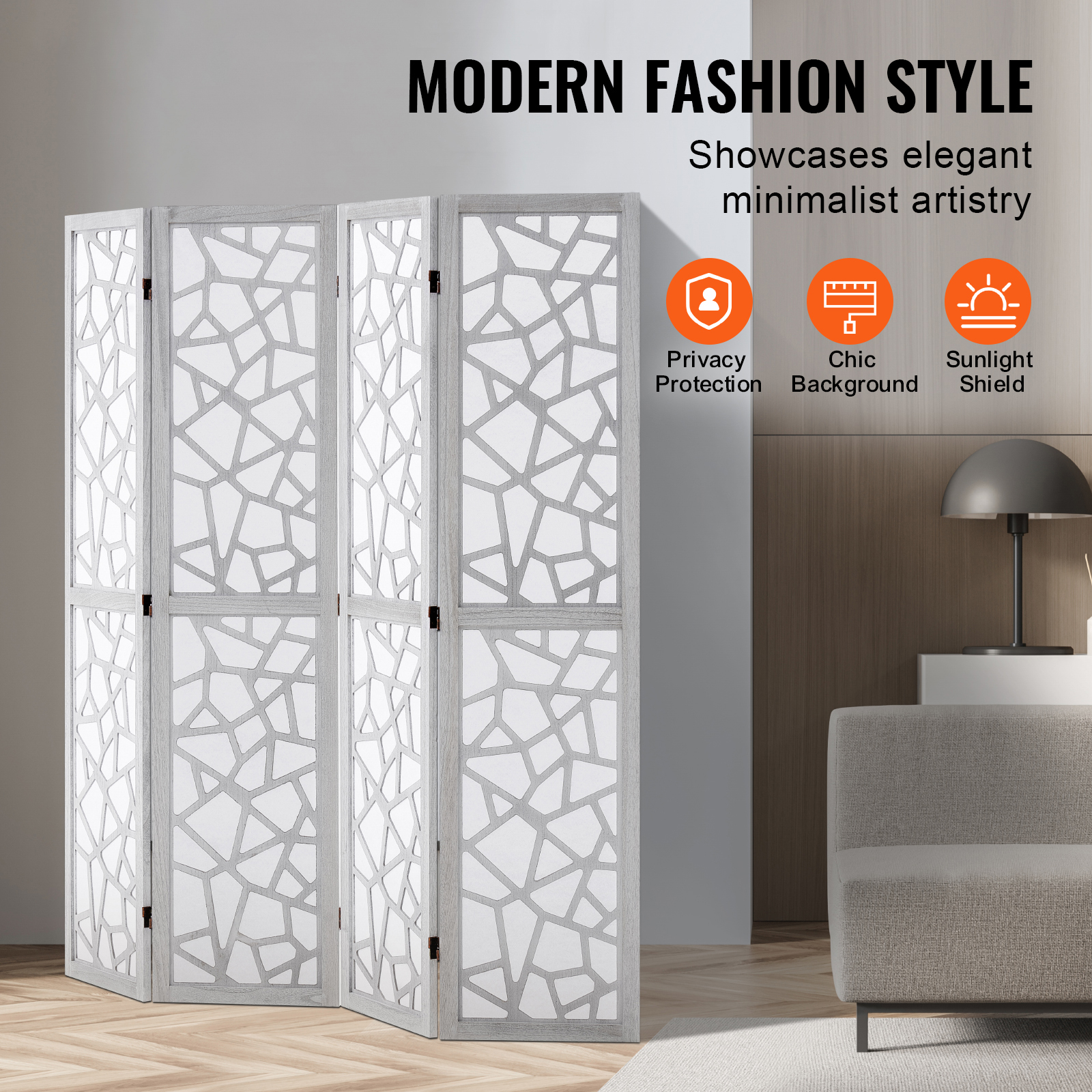 Wood Room Divider Wooden Screen 4/6/8 Panel for Room Separation Home Office - Picture 76 of 110