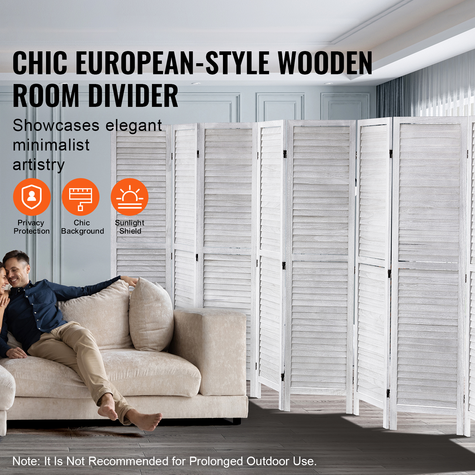 Wood Room Divider Wooden Screen 4/6/8 Panel for Room Separation Home Office - Picture 40 of 110