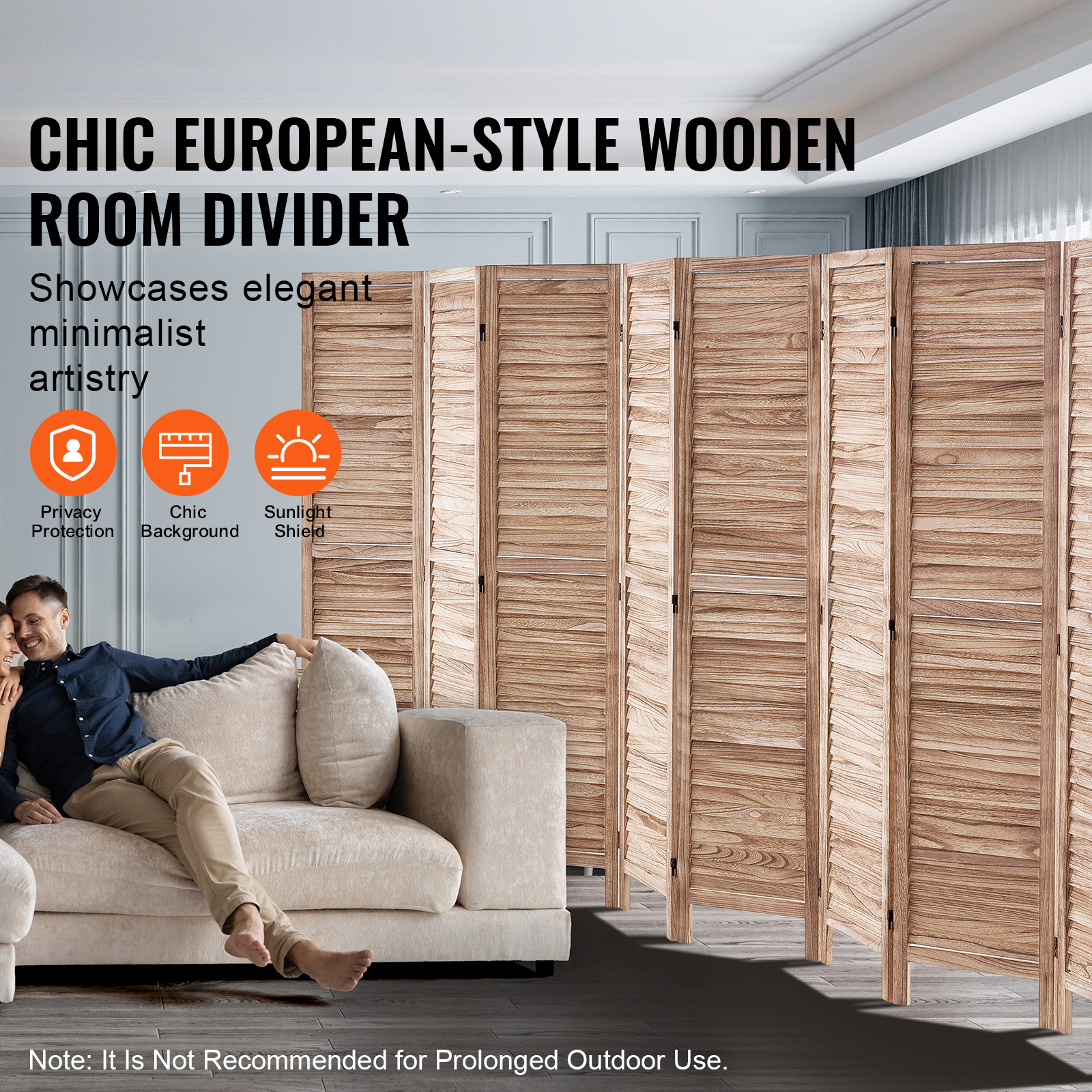 Wood Room Divider Wooden Screen 4/6/8 Panel for Room Separation Home Office - Picture 88 of 110